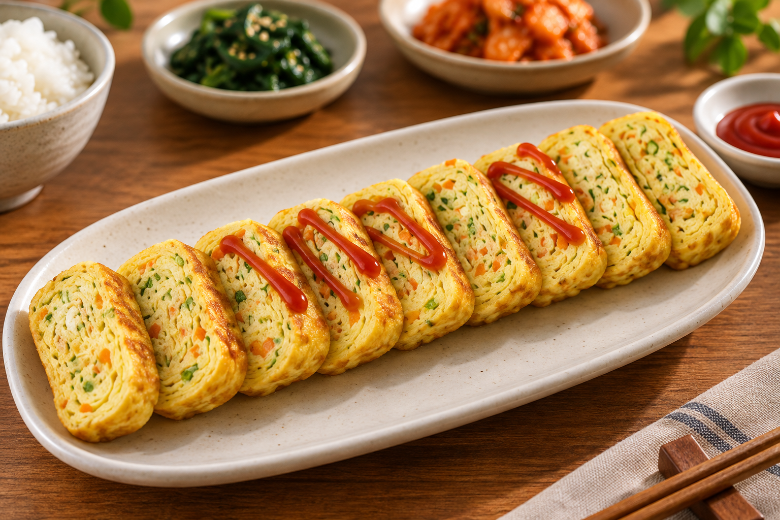 Gyeran-mari · Korean Rolled Omelet Korean seasonal food