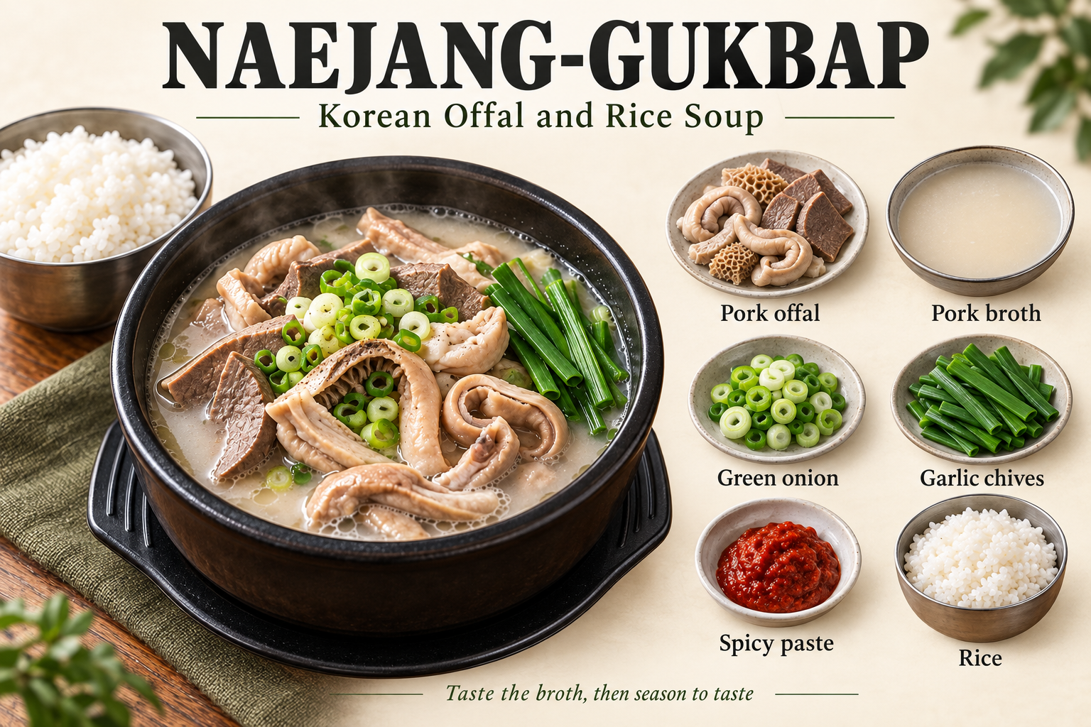 Naejang Gukbap main ingredients