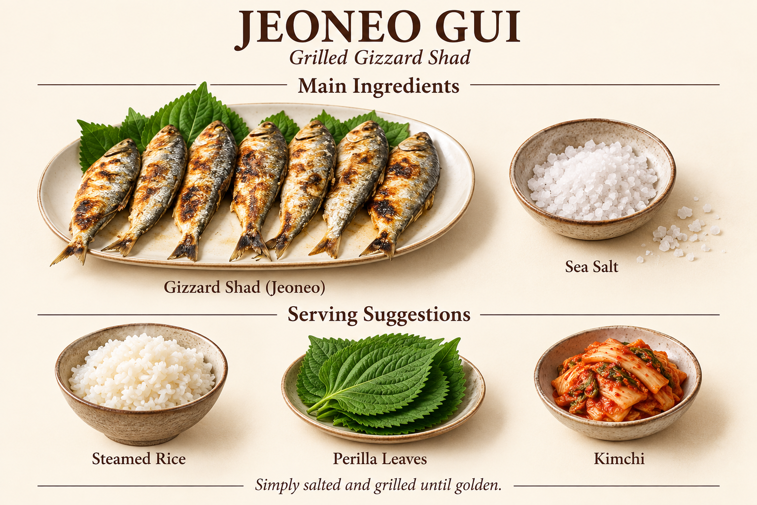 Main ingredients for Grilled Jeoneo