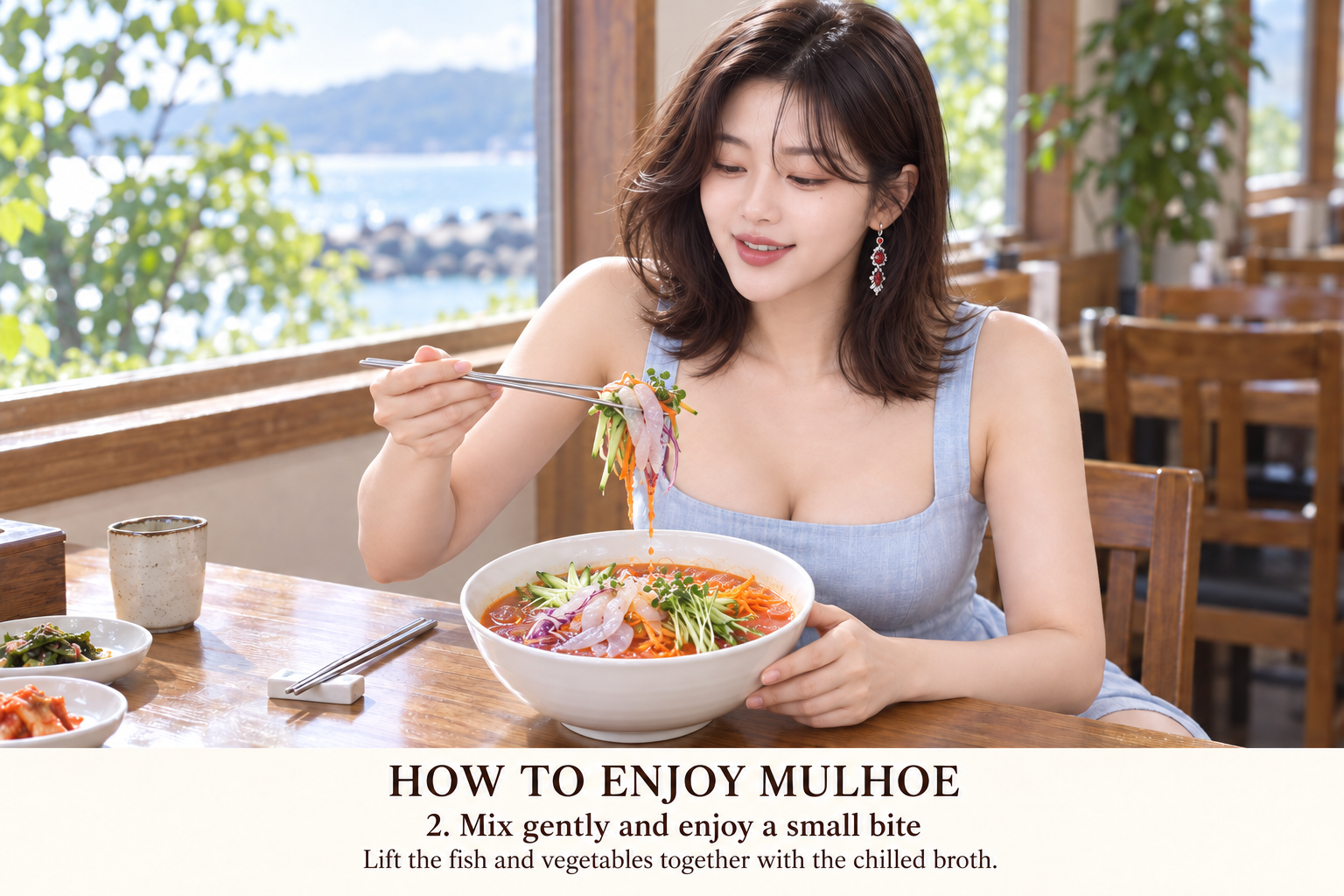 2. Mix gently, lift fish and vegetables together, and add noodles or rice only after tasting the original bowl.