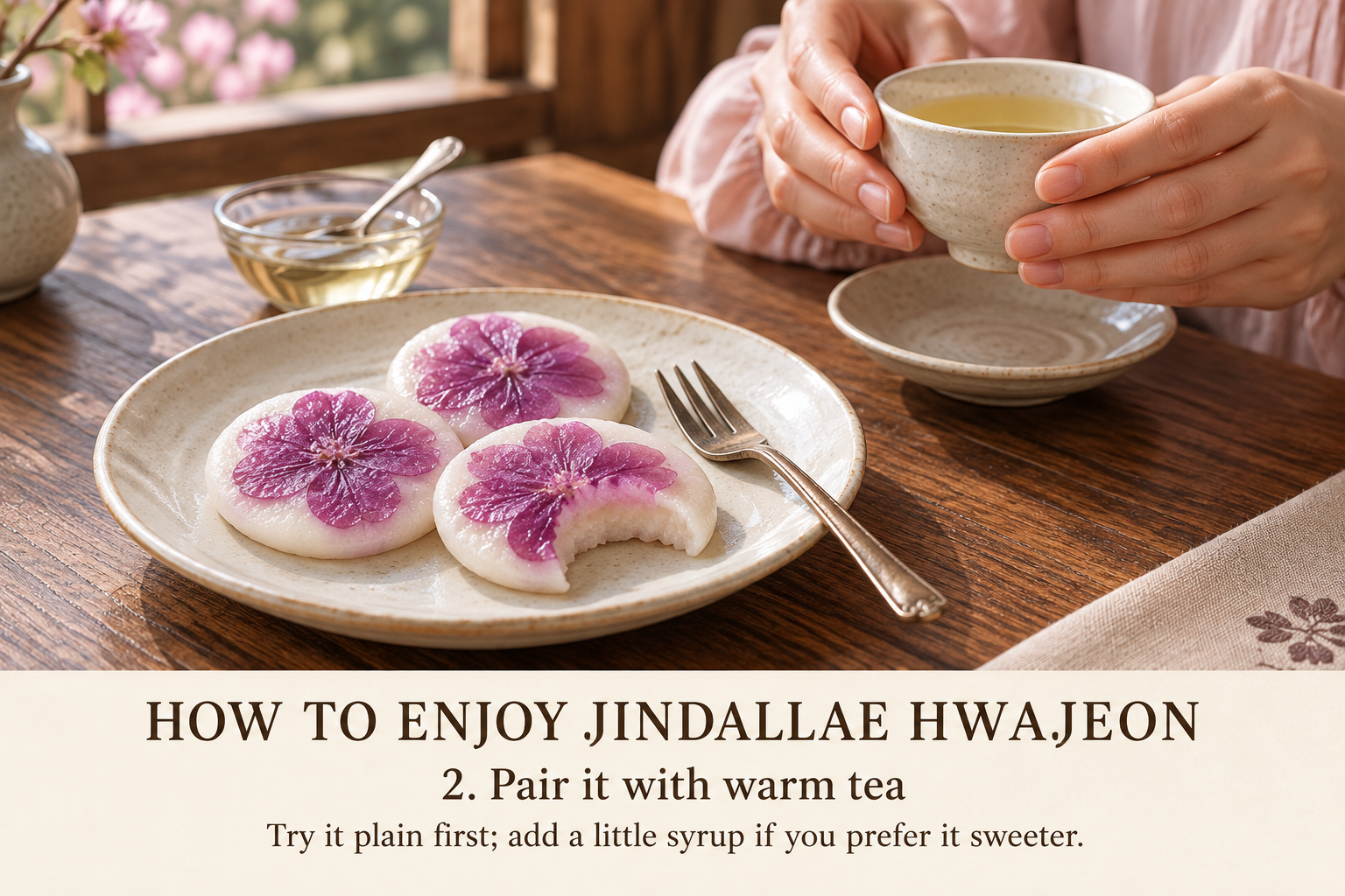 2. Pair it with warm, unsweetened tea; add only a little syrup if you prefer a sweeter finish.
