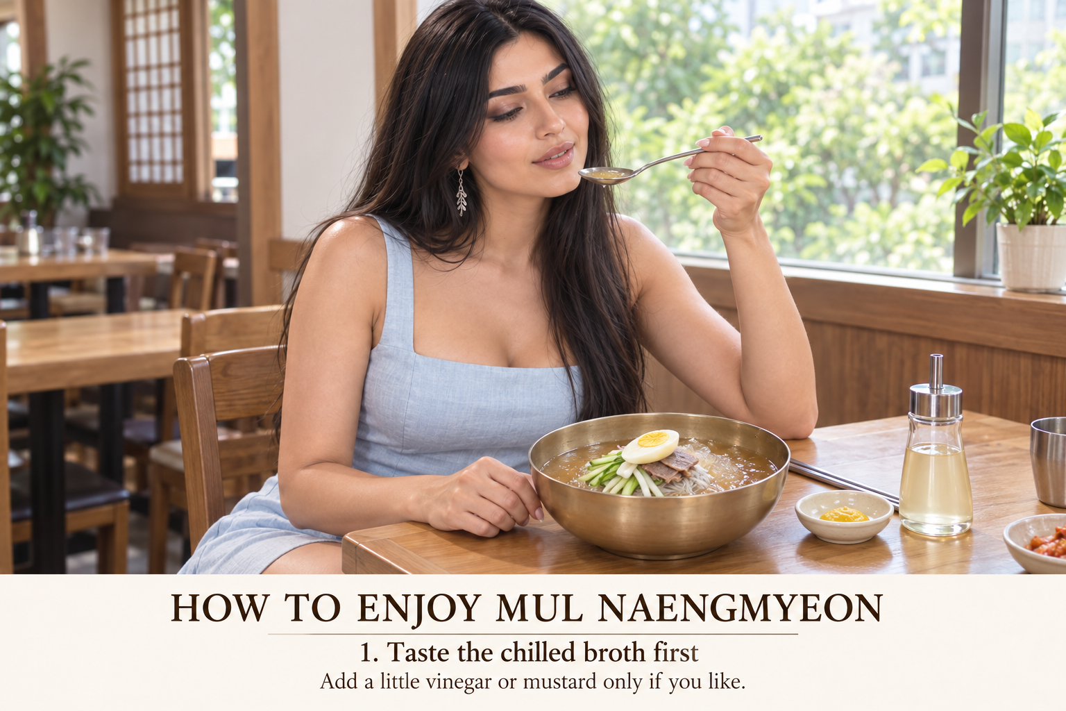 1. Taste one spoonful of the chilled broth before seasoning. Add vinegar or mustard only in small increments so you do not erase the kitchen’s intended balance.