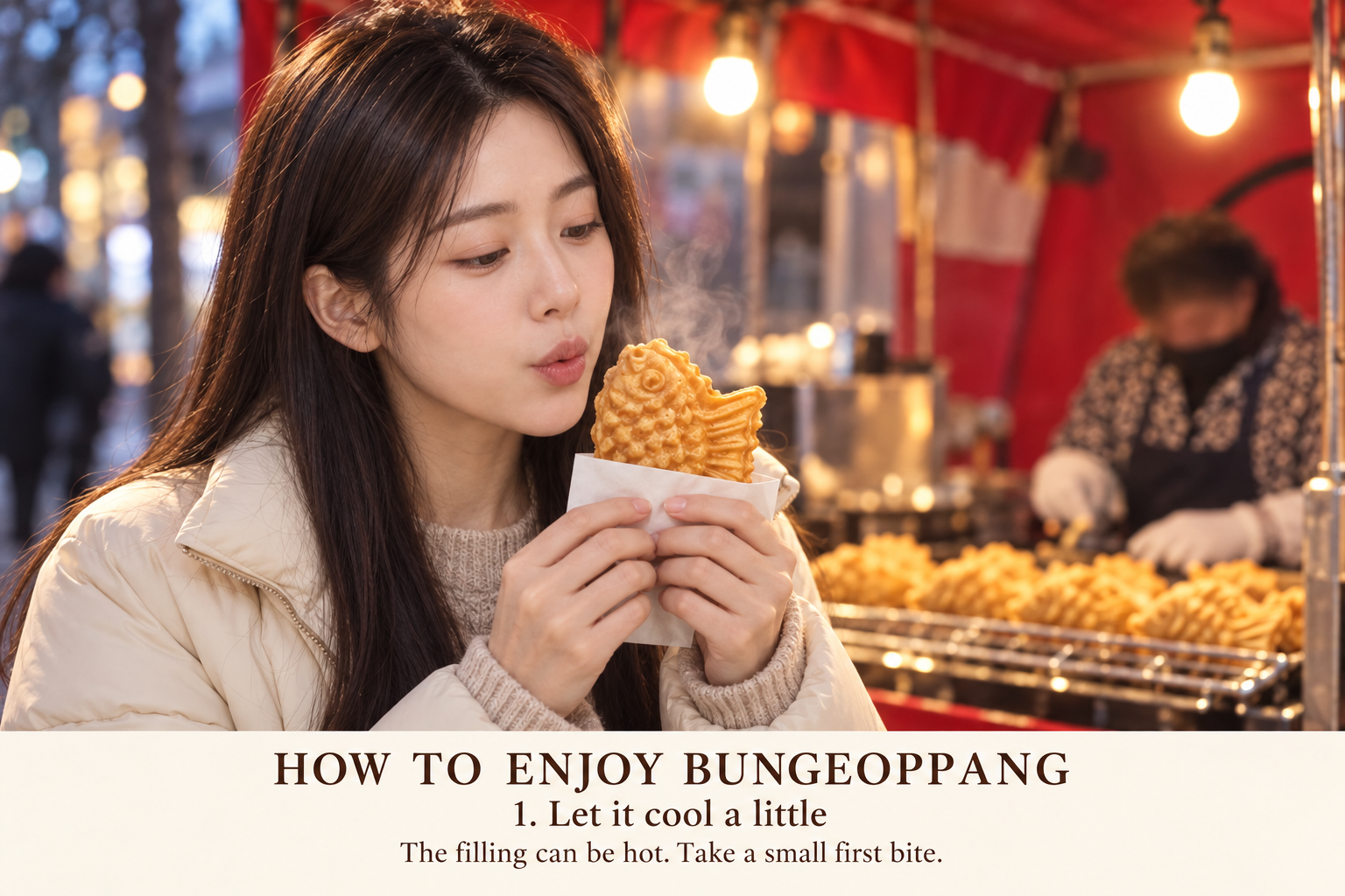 Bungeoppang eating guide step 1
