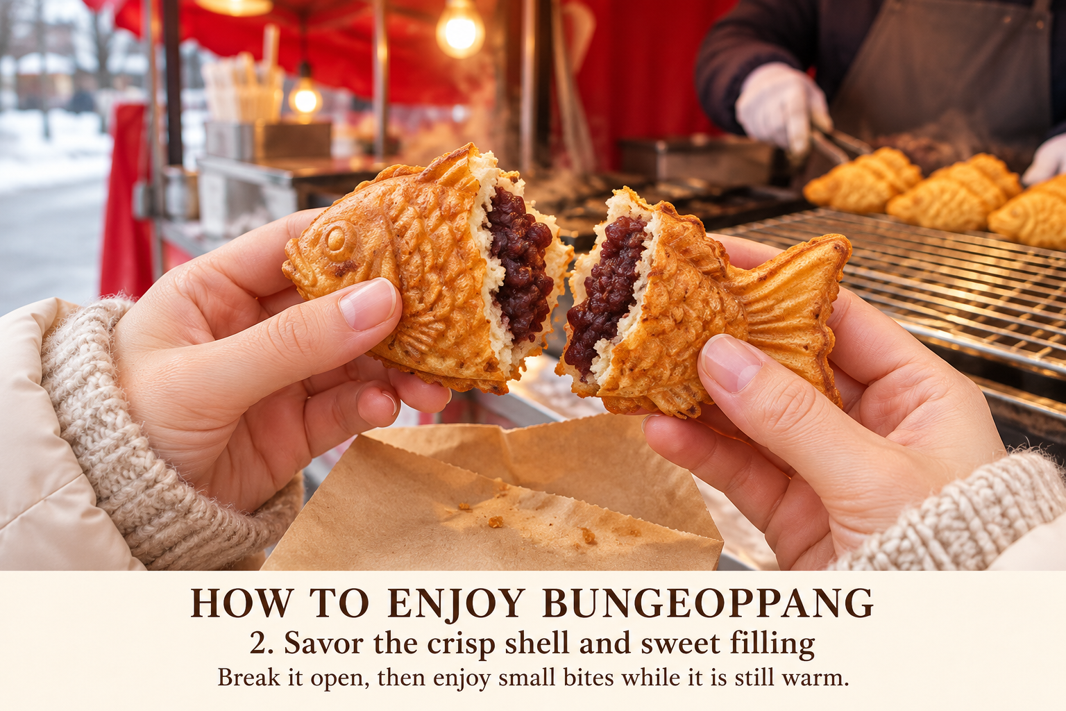 Bungeoppang eating guide step 2