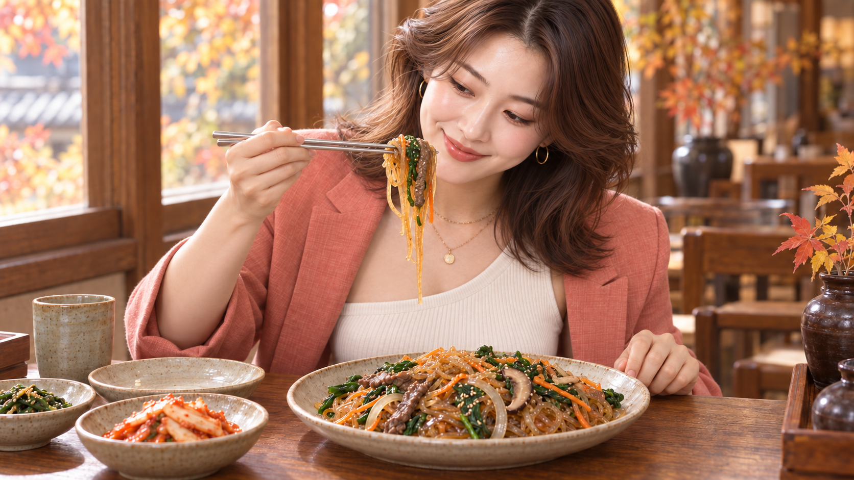 2. Taste a balanced bite while the noodles are warm or at room temperature. Eat it as a shared side dish or celebration-course component; a brief gentle reheat restores chew better than prolonged microwaving.