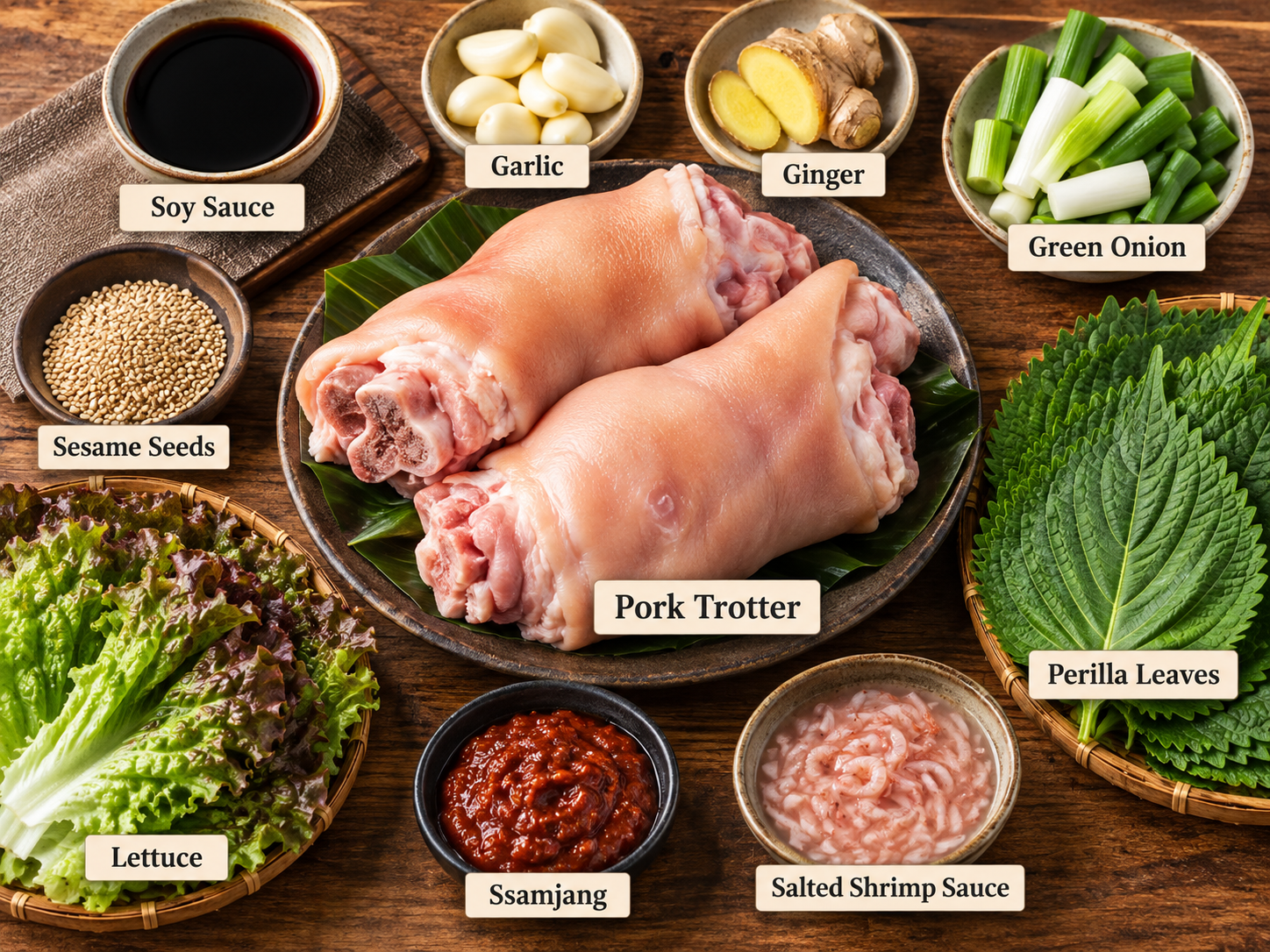 Main ingredients for Jokbal